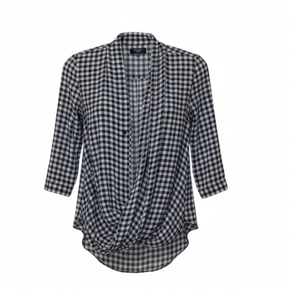 Babaton Beau blouse w hidden front button, 100% silk,3/4 sleeves, flowy, airy